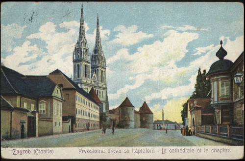 Zagreb (Croatie) : Prvostolna crkva sa kaptolom = La cathédrale et le chaptire.