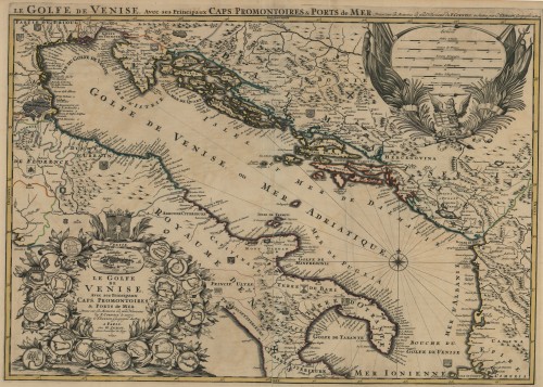 Le Golfe de Venise   : avec ses principaux caps, promontoires, & ports de mer  / dressé sur les memoires les plus nouveaux du P. Corneli, & autres ; par le Sr. Sanson, geographe du Roy.
