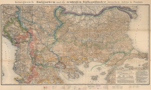 Königreich Bulgarien und die zentralen Balkanländer zwischen Adria u. Pontus   / Kartolith. Anst. v. Th. Bannwarth ; bearbeitet von Karl Peucker.
