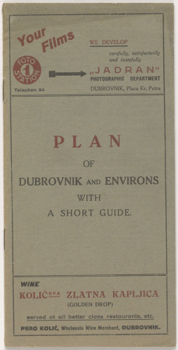 Plan of Dubrovnik and environs : with a short guide / Nikola N. Zagnjejev