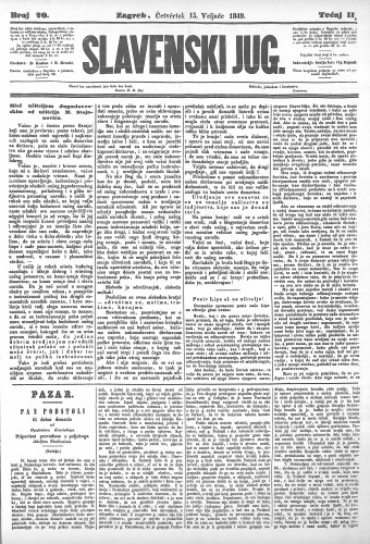 Slavenski Jug : 2,20(1849) / urednici: D. Kušlan i N. Krestić.