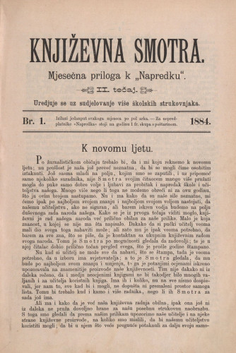 Književna smotra : mjesečna priloga k 
