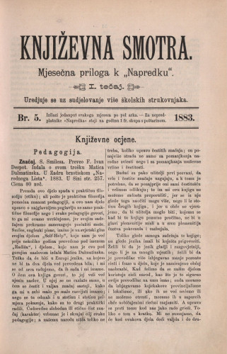 Književna smotra : mjesečna priloga k 