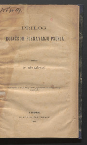 Prilog geoložkom poznavanju Psunja / napisao Mišo Kišpatić.