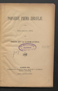 Podnebje prema zdravlju / zdravoslovna crtica od A. Lobmayera.