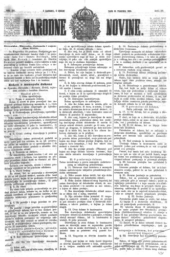 Narodne novine : 16,291(1850) / učrednik Ljudevit Gaj.