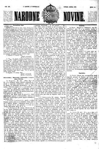 Narodne novine : 16,23(1850) / učrednik Ljudevit Gaj.