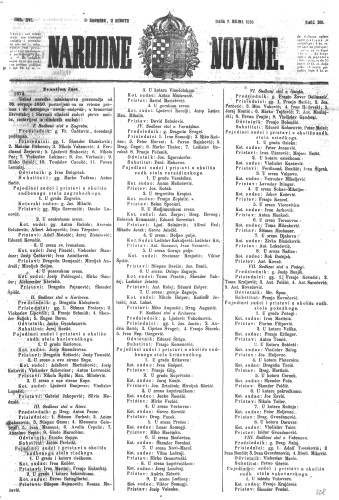 Narodne novine : 16,205(1850) / učrednik Ljudevit Gaj.