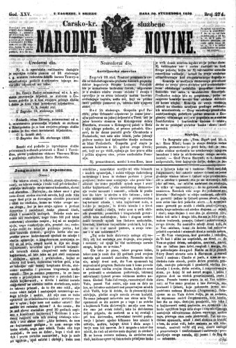 Carsko-kr. službene narodne novine : 25,274(1859) / odgovorni učrednik Dr. Demeter.