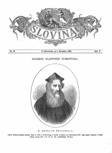 Slovinac : list za knjigu, umjetnost i obrtnost : 5,31(1882) / odgovorni urednik Vjekoslav Pretner.