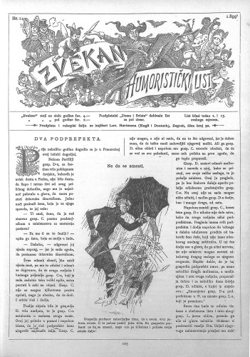 Zvekan : humoristički list : 10,14(1899) / odgovorni urednik Vojko Vezmar.