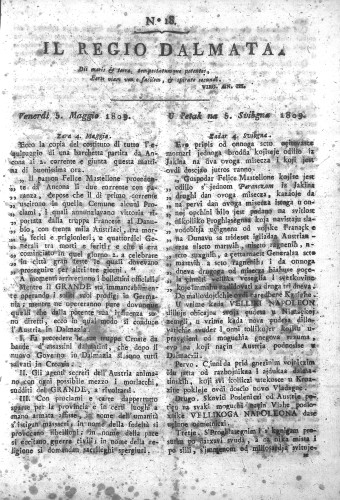 Il Regio Dalmata. : 18(1809)