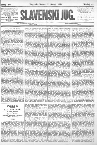 Slavenski Jug : 2,12(1849) / urednici: D. Kušlan i N. Krestić.