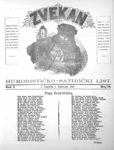 Zvekan : humorističko-satirički list : 1,14(1867) / [odgovorni urednik Marko Manasteriotti].