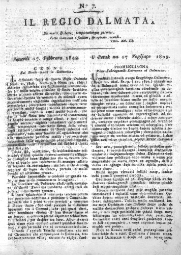 Il Regio Dalmata. : 7(1809)