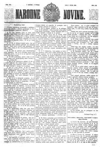 Narodne novine : 16,201(1850) / učrednik Ljudevit Gaj.
