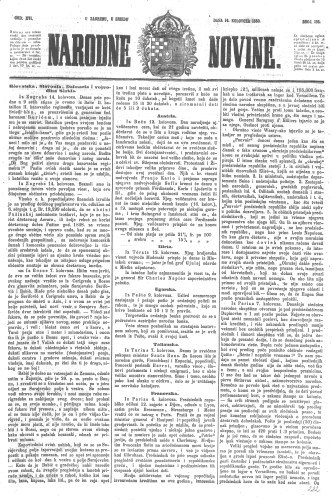 Narodne novine : 16,186(1850) / učrednik Ljudevit Gaj.
