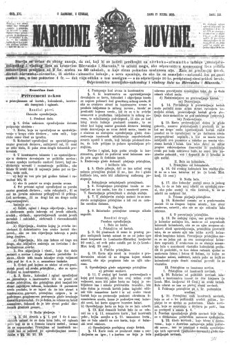 Narodne novine : 16,213(1850) / učrednik Ljudevit Gaj.