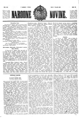 Narodne novine : 16,32(1850) / učrednik Ljudevit Gaj.