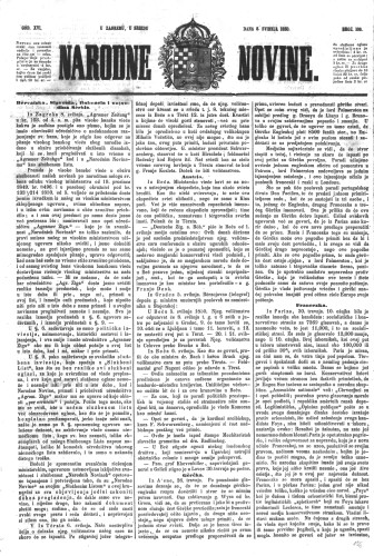 Narodne novine : 16,106(1850) / učrednik Ljudevit Gaj.