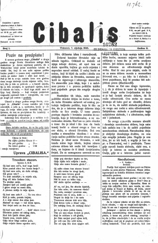 Cibalis : 2,1(1906) / odgovorni urednik Anton Rott.
