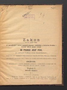 Zakon od 10. ožujka 1892. ob umirovljivanju i obskrbi zemaljskih urednikah i službenikah u Kraljevinah Hrvatskoj i Slavoniji, njihovih udovah i sirotah. 