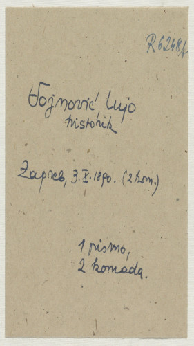 Pismo Luje Vojnovića Ivanu Kostrenčiću : Zagreb, 3. X. 1890. 