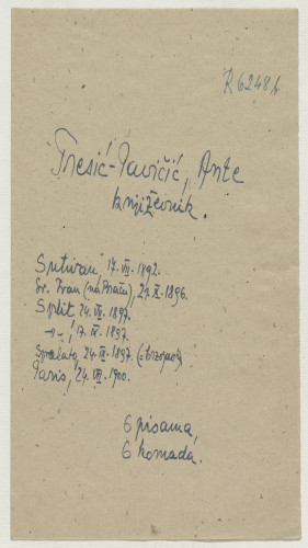 Pisma Ante Tresića-Pavičića Ivanu Kostrenčiću : (1892-1900). 