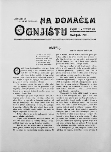 Na domaćem ognjištu : list za porodicu : 1,7(1901) / [urednice Marija Jambrišak i Jagoda Truhelka].