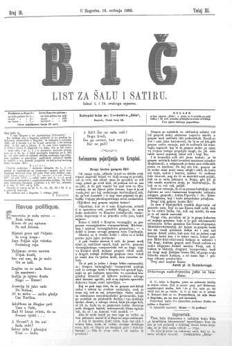 Bič : list za šalu i satiru : 3,10(1885) / [odgovorni urednik Višemir Zima].