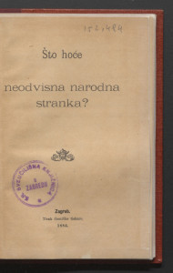 Što hoće Neodvisna narodna stranka? / [Kosta Vojnović].