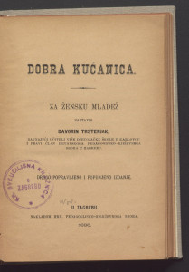 Dobra kućanica : za žensku mladež.