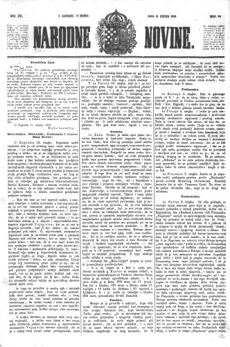 Narodne novine : 16,60(1850) / učrednik Ljudevit Gaj.