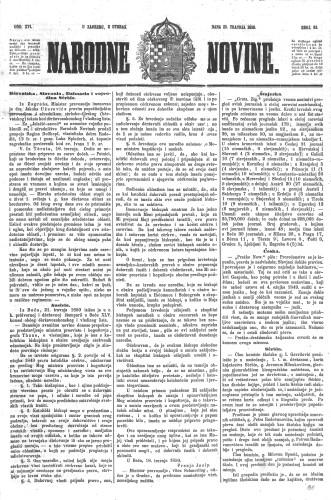 Narodne novine : 16,93(1850) / učrednik Ljudevit Gaj.