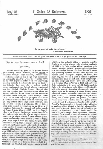 Pravdonoša : 2,35(1852) / odgovorni urednik Ivan Danilov.