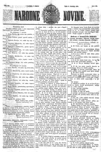 Narodne novine : 16,294(1850) / učrednik Ljudevit Gaj.