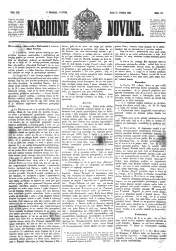 Narodne novine : 16,113(1850) / učrednik Ljudevit Gaj.