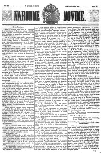 Narodne novine : 16,235(1850) / učrednik Ljudevit Gaj.