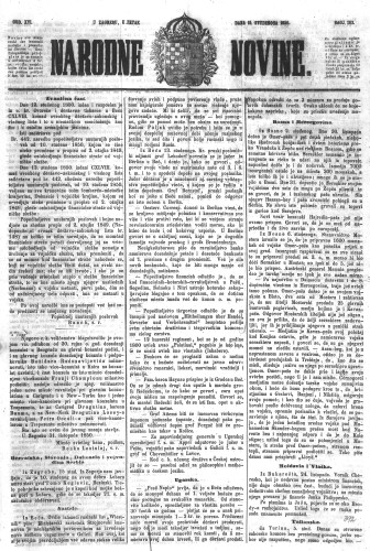 Narodne novine : 16,263(1850) / učrednik Ljudevit Gaj.