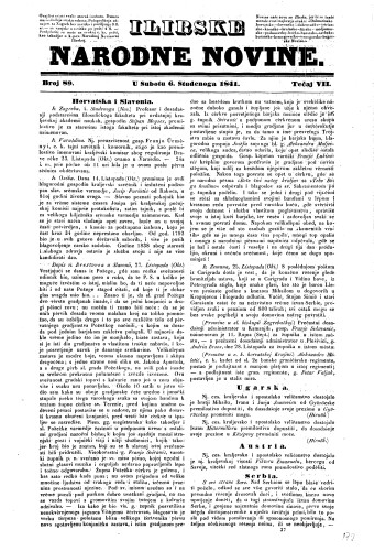 Ilirske narodne novine : 7,89(1841) / učrednik Ljudevit Gaj.