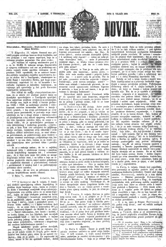 Narodne novine : 16,34(1850) / učrednik Ljudevit Gaj.