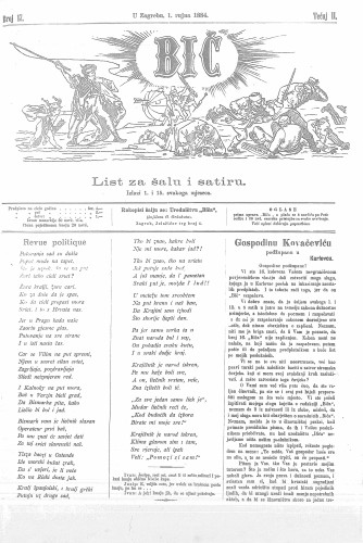 Bič : list za šalu i satiru : 2,17(1884) / [odgovorni urednik Gavro Grünhut].