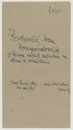 Pismo Ante Tresića-Pavičića Tadiji Smičiklasu : [1897]. 
