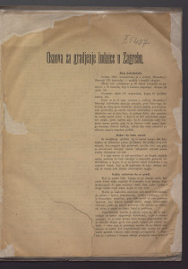 Osnova za gradjenje ludnice u Zagrebu. 