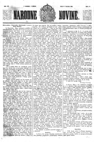 Narodne novine : 16,97(1850) / učrednik Ljudevit Gaj.