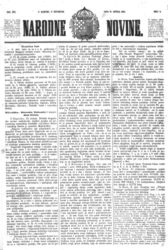 Narodne novine : 16,8(1850) / učrednik Ljudevit Gaj.