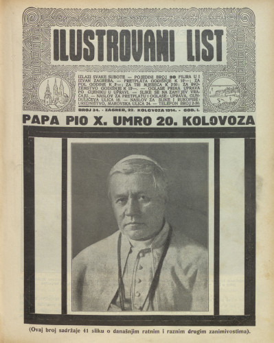 Ilustrovani list : 1,34(1914) / odgovorni urednik Dragutin Balog.