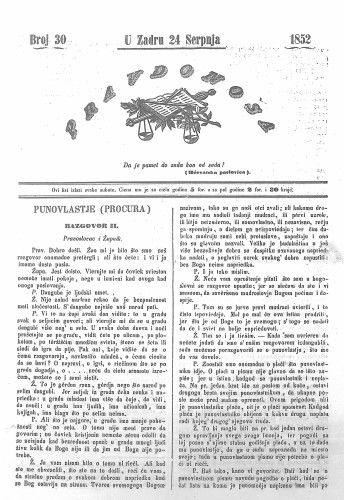 Pravdonoša : 2,30(1852) / odgovorni urednik Ivan Danilov.