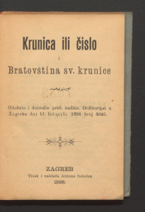 Krunica ili čislo i Bratovština sv. krunice. 