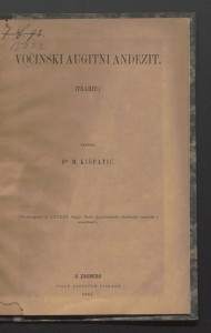 Vočinski augitni andezit : (Trahit) / napisao M. Kišpatić.